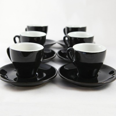 Nuova point Milano Espresso Cups Set of 6 BLACK made in Italy